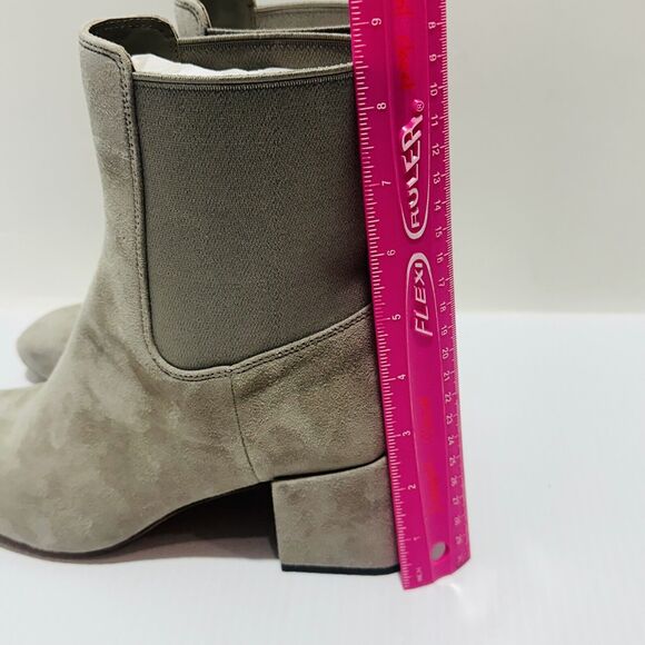 Vince Kimmy Women 9 Booties Hazel Stone Suede Square Toe Block Heel Ankle Boots - Picture 10 of 16